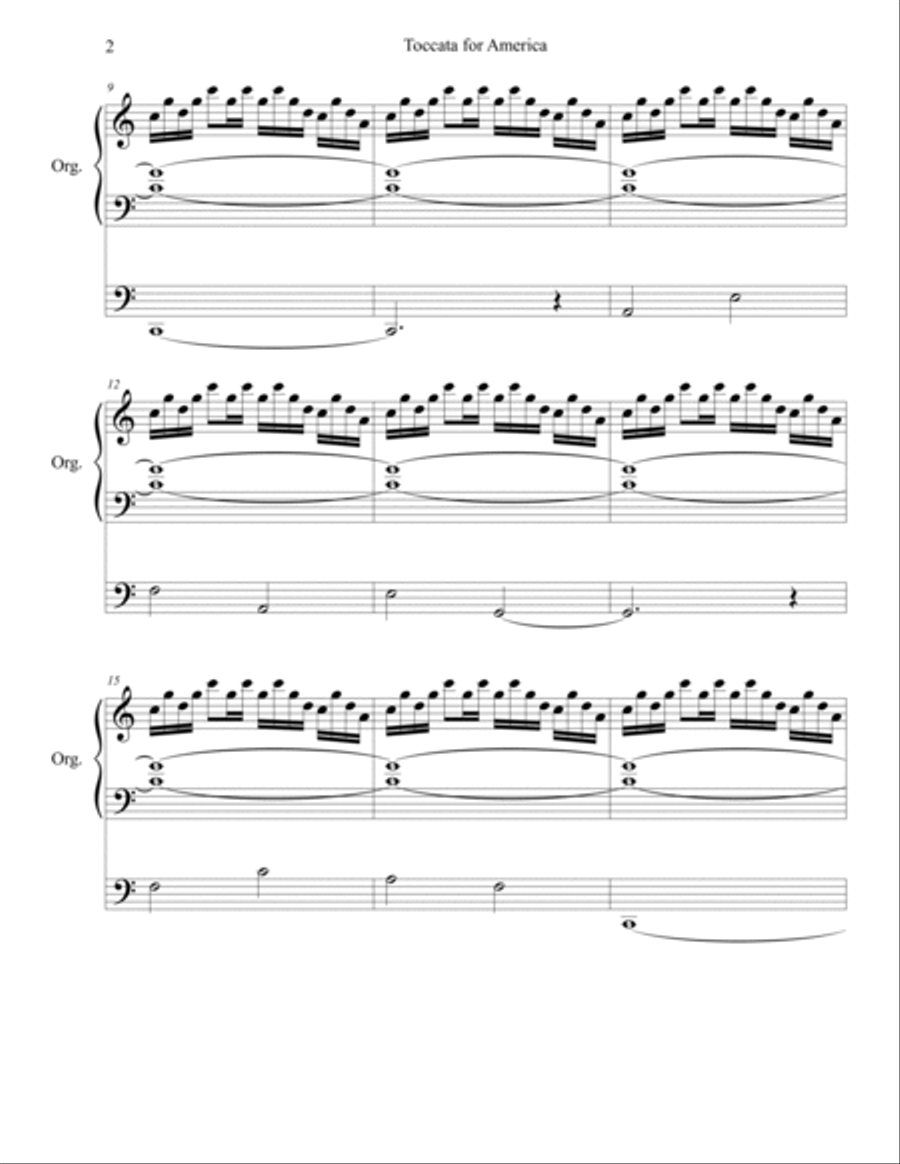 Toccata for America (organ), by Brenda Portman Organ Solo scores gallery preview page 3