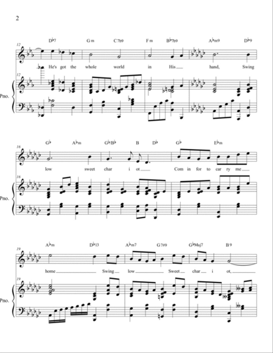 He's Got the Whole World-Swing Low Sweet Chariot Small Ensemble scores gallery preview page 2