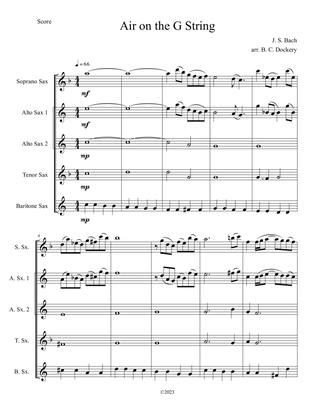 Air on the G String (Saxophone Quartet or Quintet)