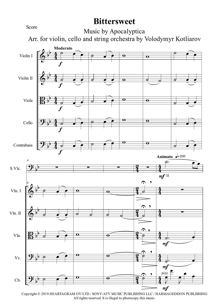 Bittersweet String Orchestra scores gallery preview page 1