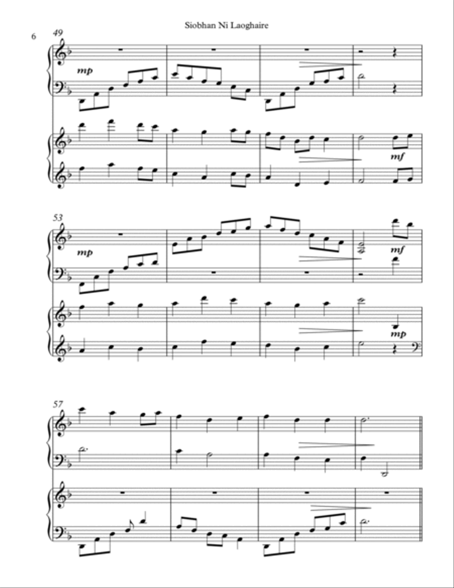 Siobhan Ni Laoghaire, Harp Duet Celtic Harp scores gallery preview page 6