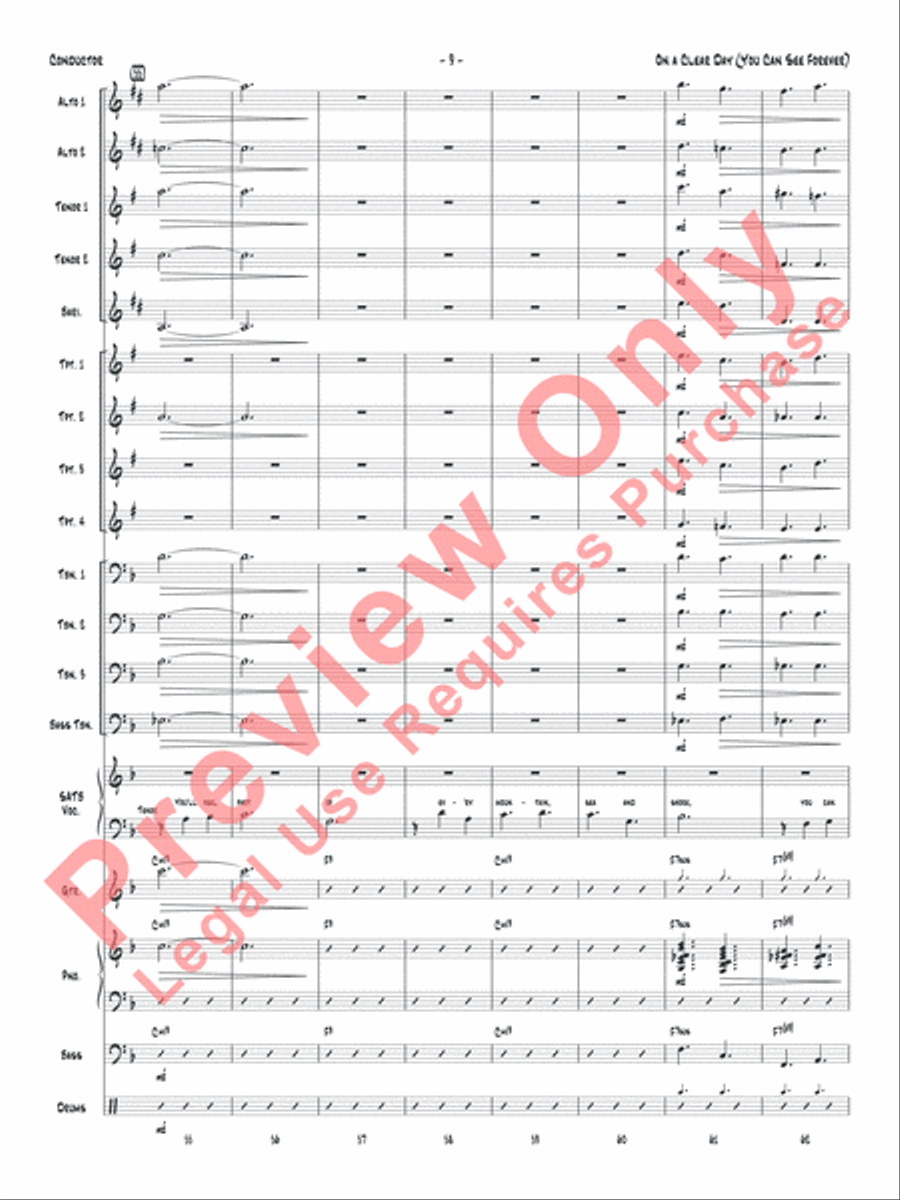 On a Clear Day (You Can See Forever) Jazz Ensemble scores gallery preview page 12