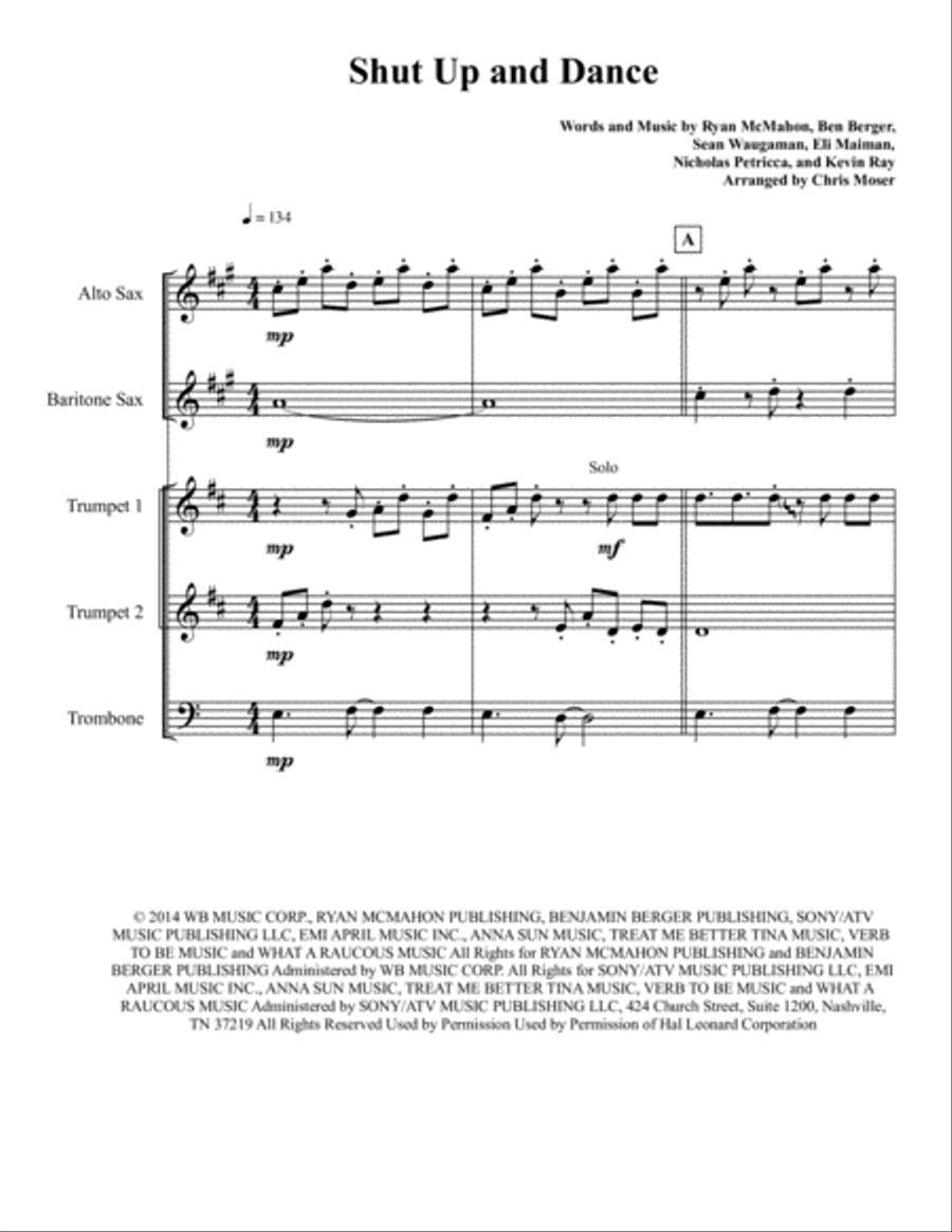 Shut Up And Dance Small Ensemble scores gallery preview page 2