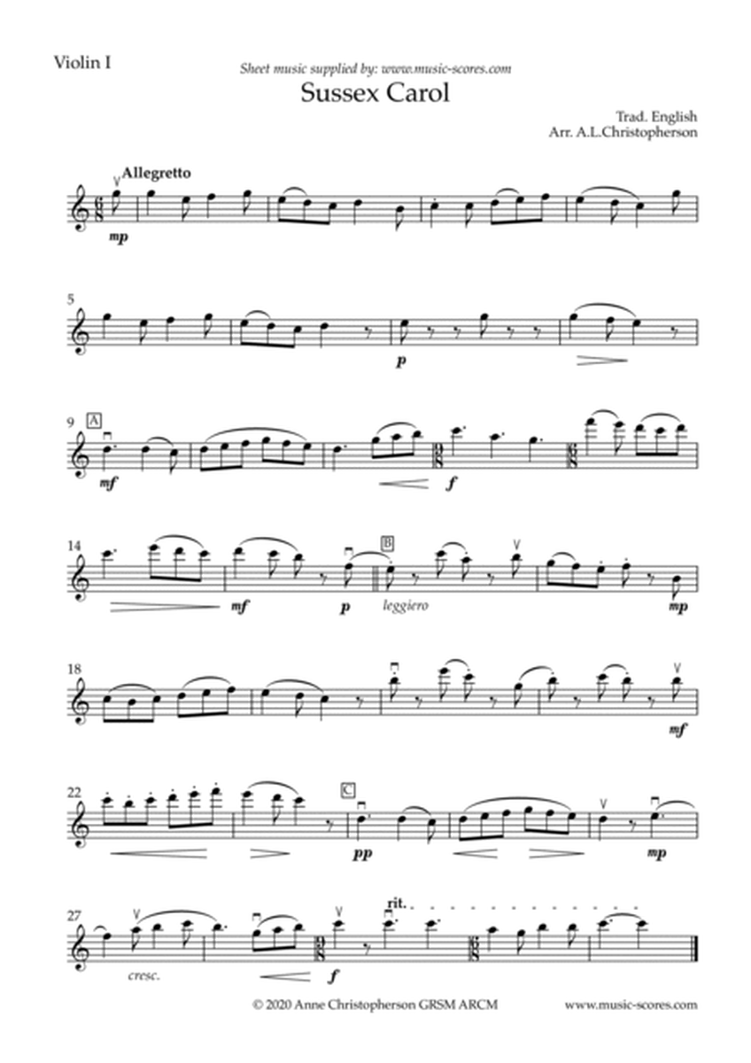 The Sussex Carol - 4 Violins image number null