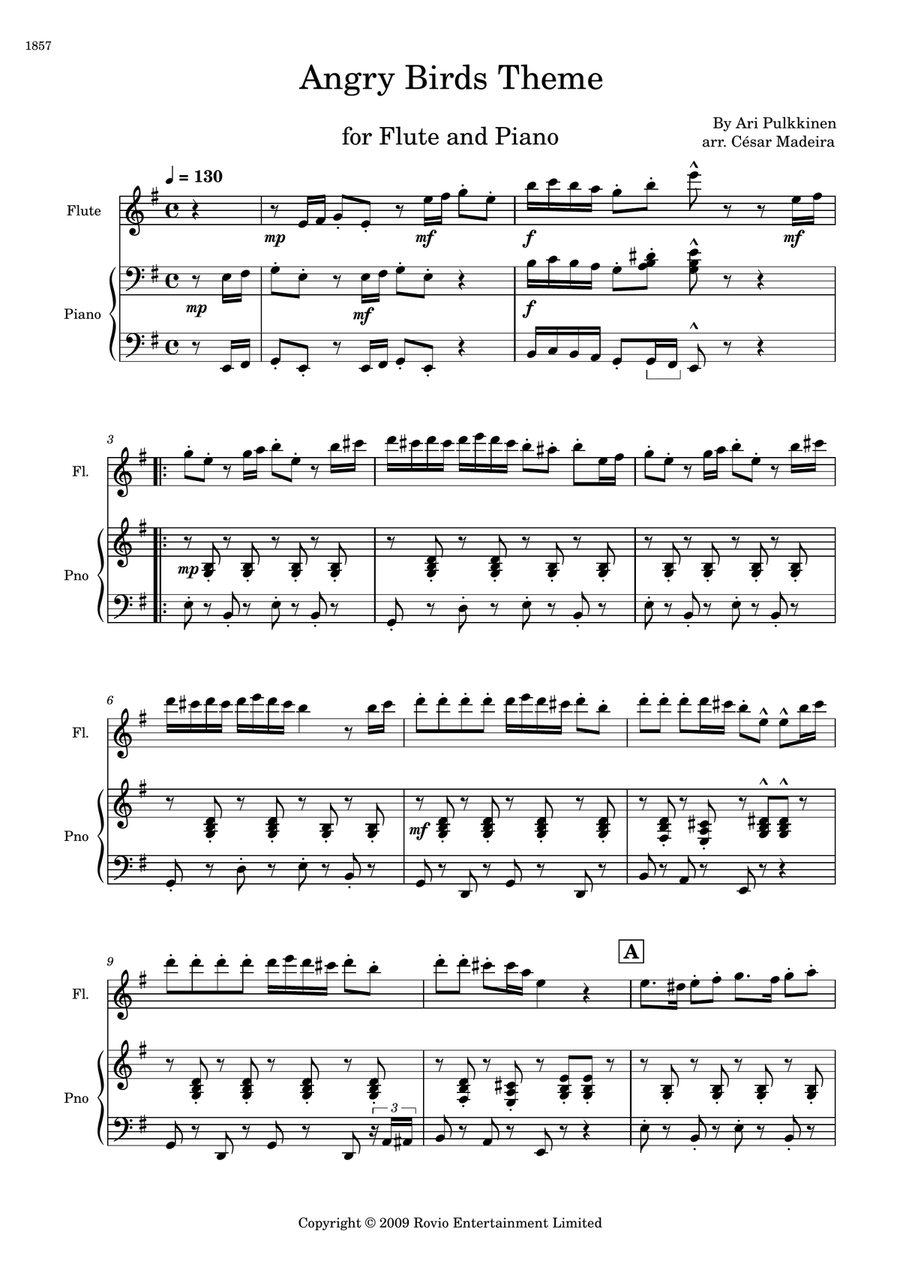 Angry Birds Theme Flute Solo scores gallery preview page 2