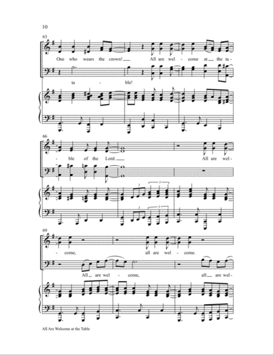 All Are Welcome at the Table 4-Part scores gallery preview page 10