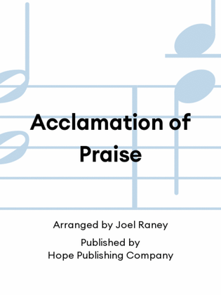 Book cover for Acclamation of Praise