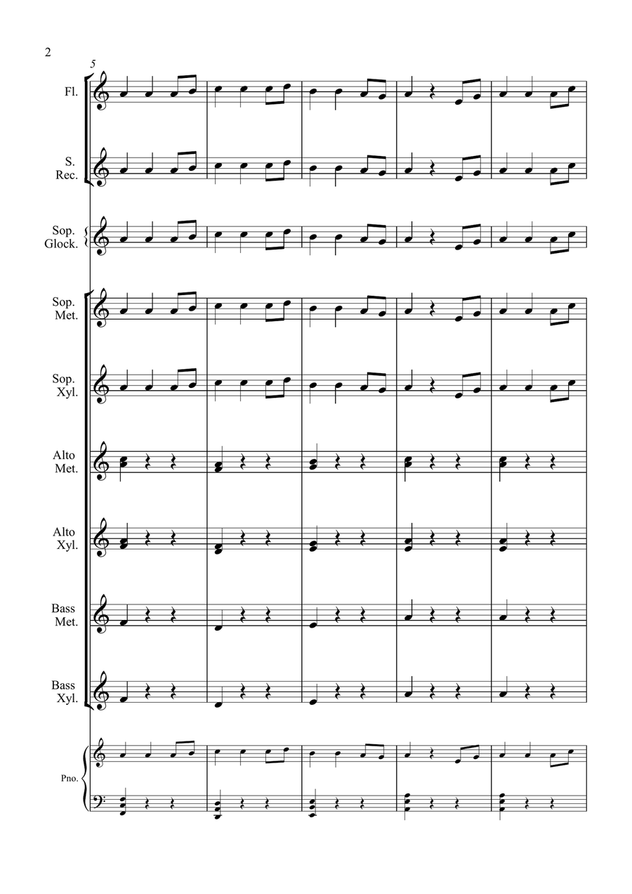 He's A Pirate Orff Instrument scores gallery preview page 2