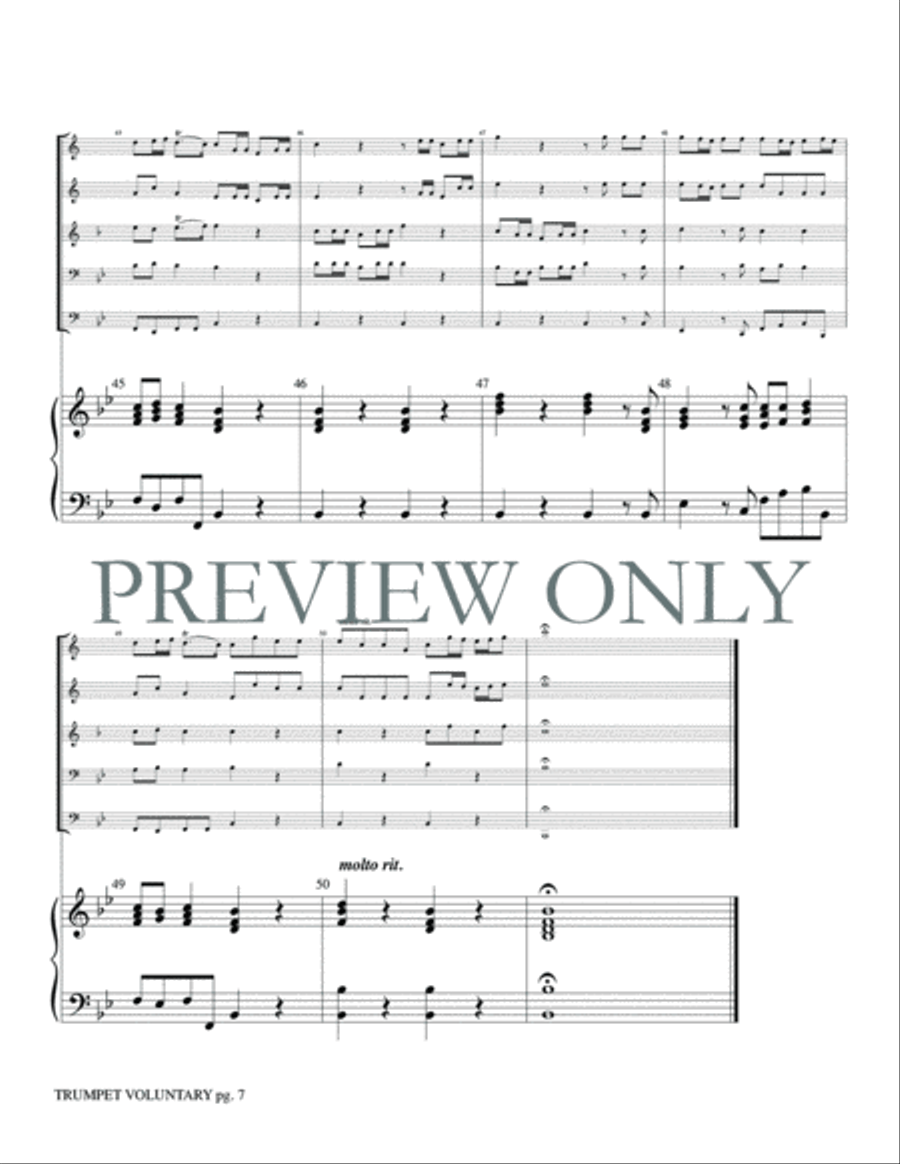 Trumpet Voluntary No. 1 Trumpet Voluntary No. 1 Brass Ensemble scores gallery preview page 9