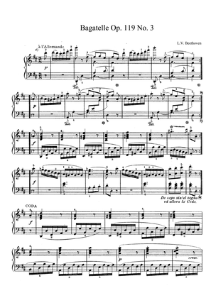 Beethoven Bagatelle Op. 119 No. 3 in D Major