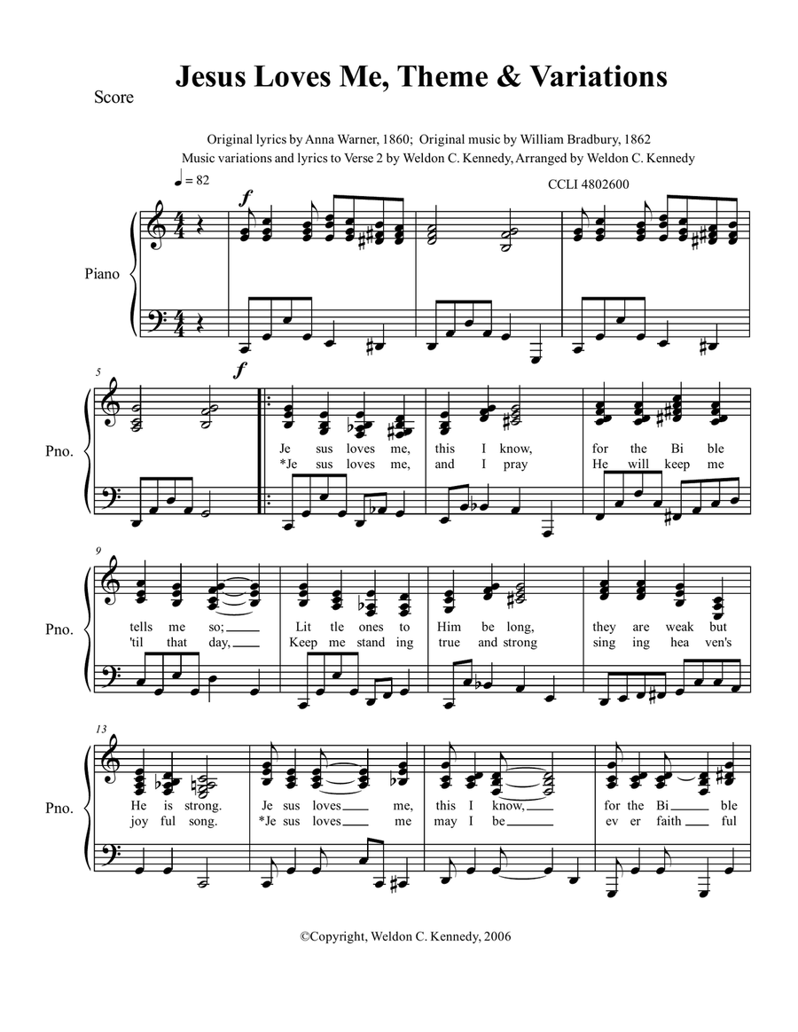 Jesus Loves Me Piano, Vocal scores gallery preview page 1