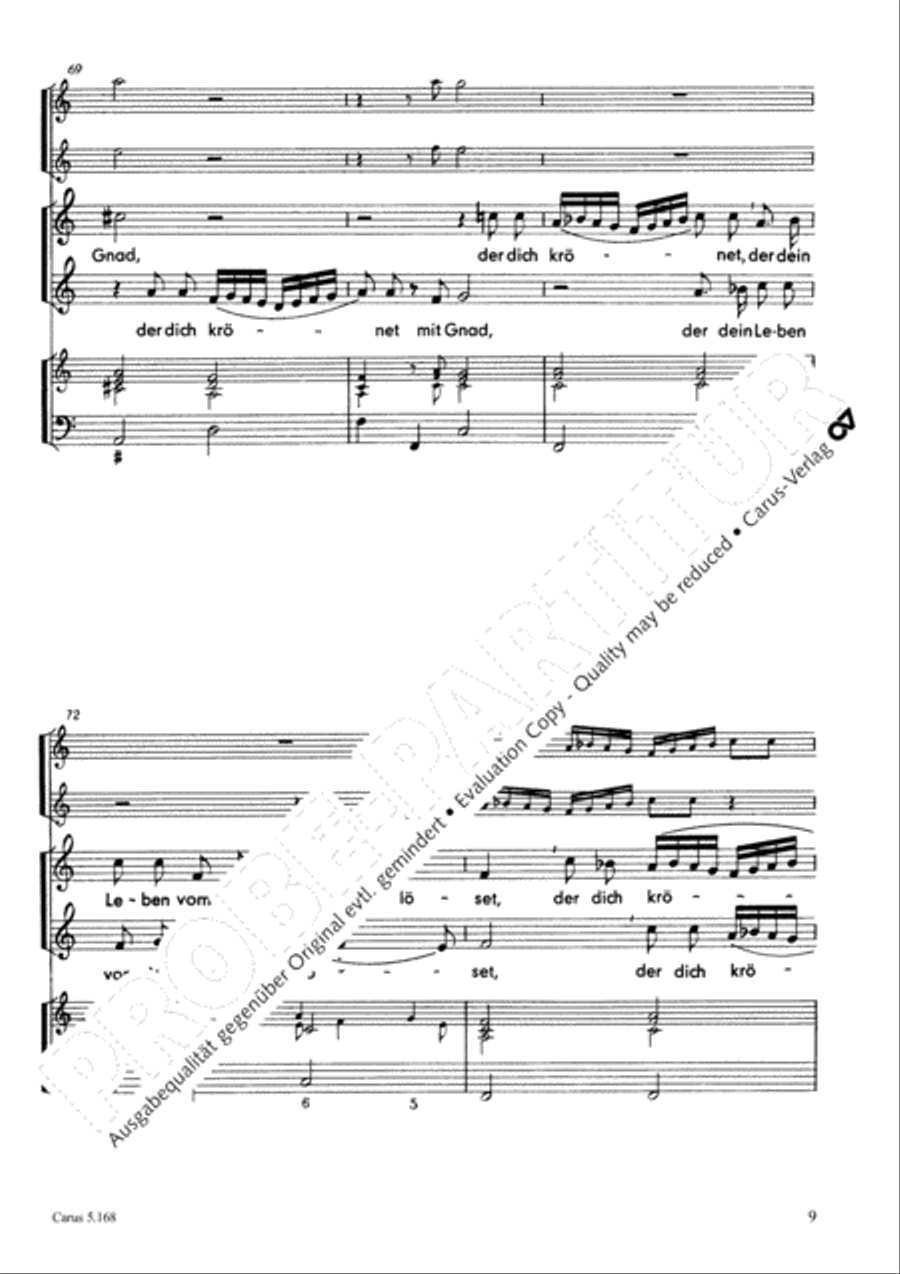 Praise the Almighty, O my spirit (Lobe den Herren, meine Seele) SA scores gallery preview page 10