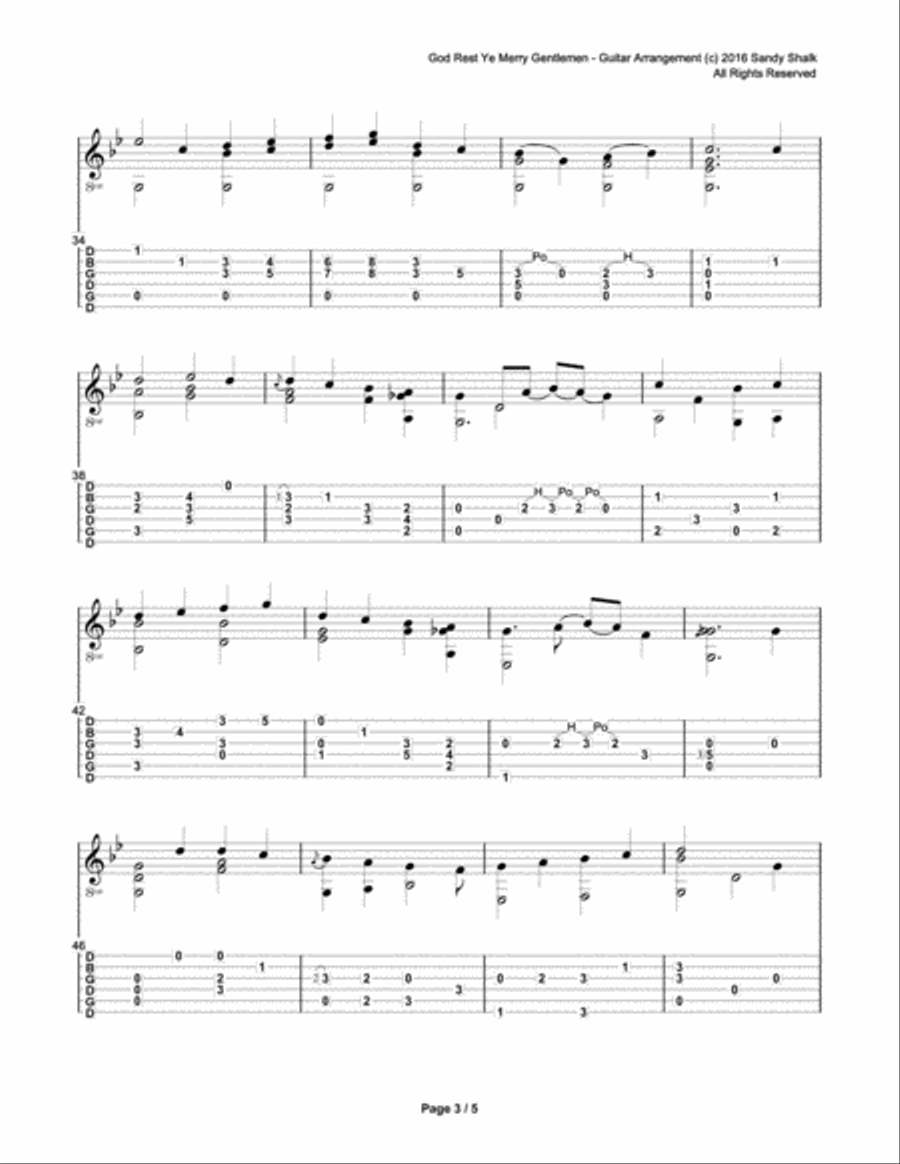 God Rest Ye Merry Gentlemen (OPEN G Fingerstyle Guitar) Acoustic Guitar scores gallery preview page 3