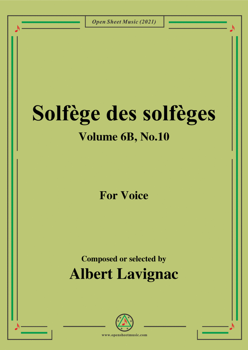 Lavignac-Solfege des solfeges,Volume 6B No.10,for Voice
