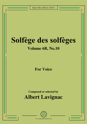 Lavignac-Solfege des solfeges,Volume 6B No.10,for Voice