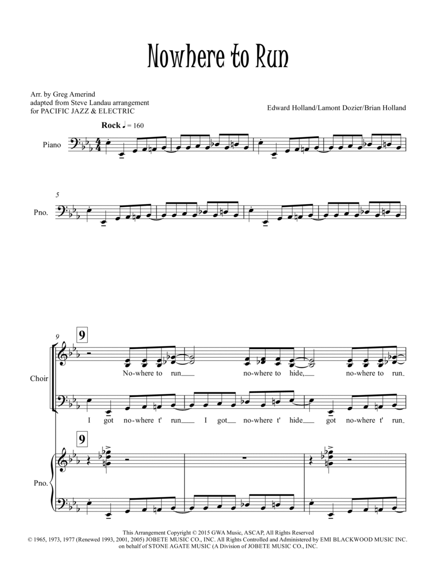 Nowhere To Run 4-Part scores gallery preview page 1