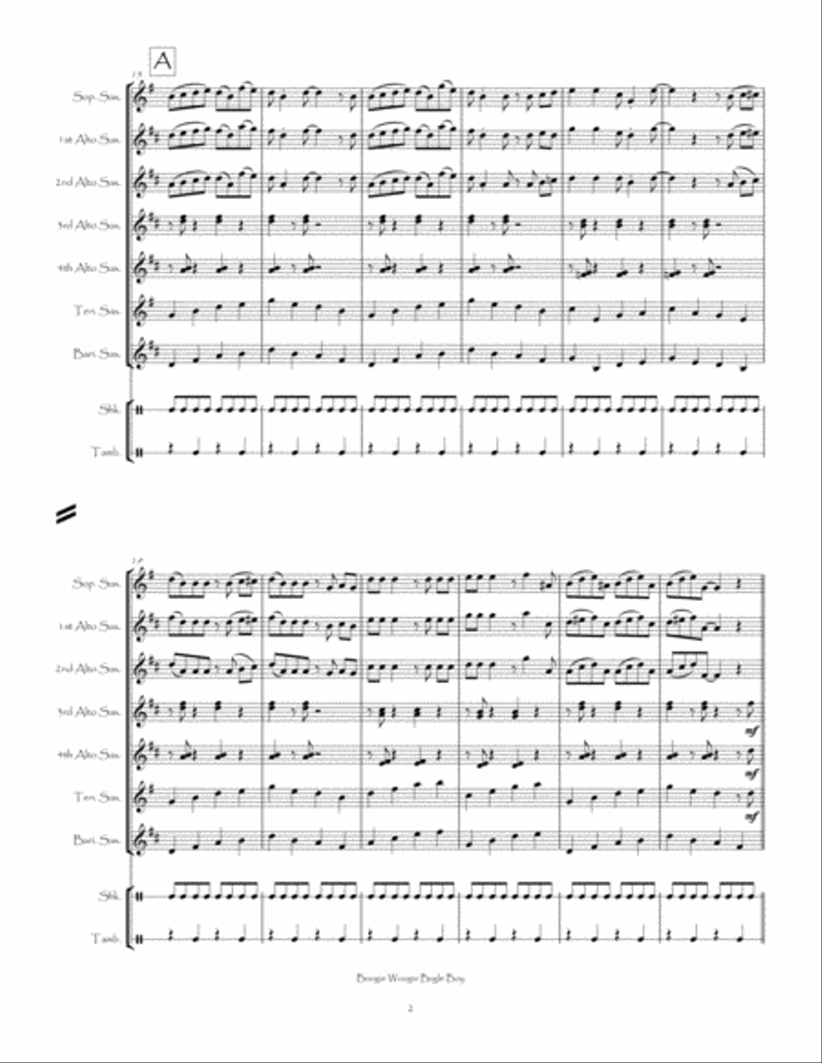 Boogie Woogie Bugle Boy Woodwind Ensemble scores gallery preview page 3