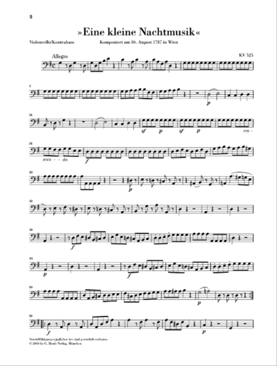 Divertimento K525 “Eine kleine Nachtmusik” String Quartet scores gallery preview page 2