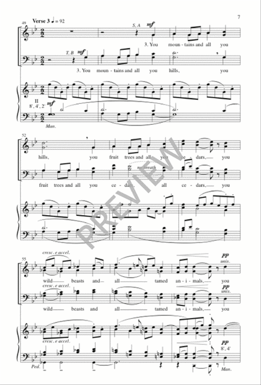 Laudate Dominum de caelis 4-Part scores gallery preview page 6