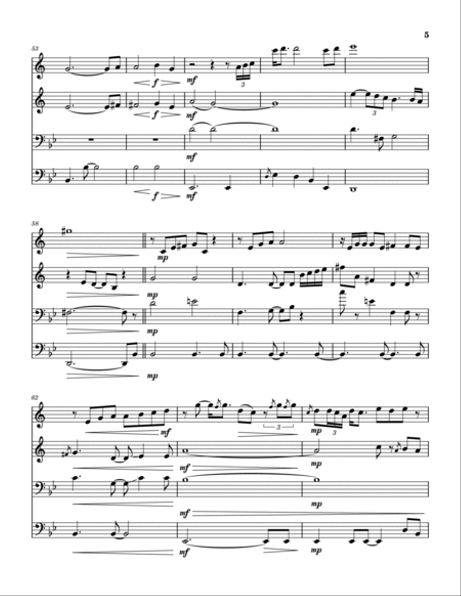 Somebody Home Brass Quartet scores gallery preview page 6