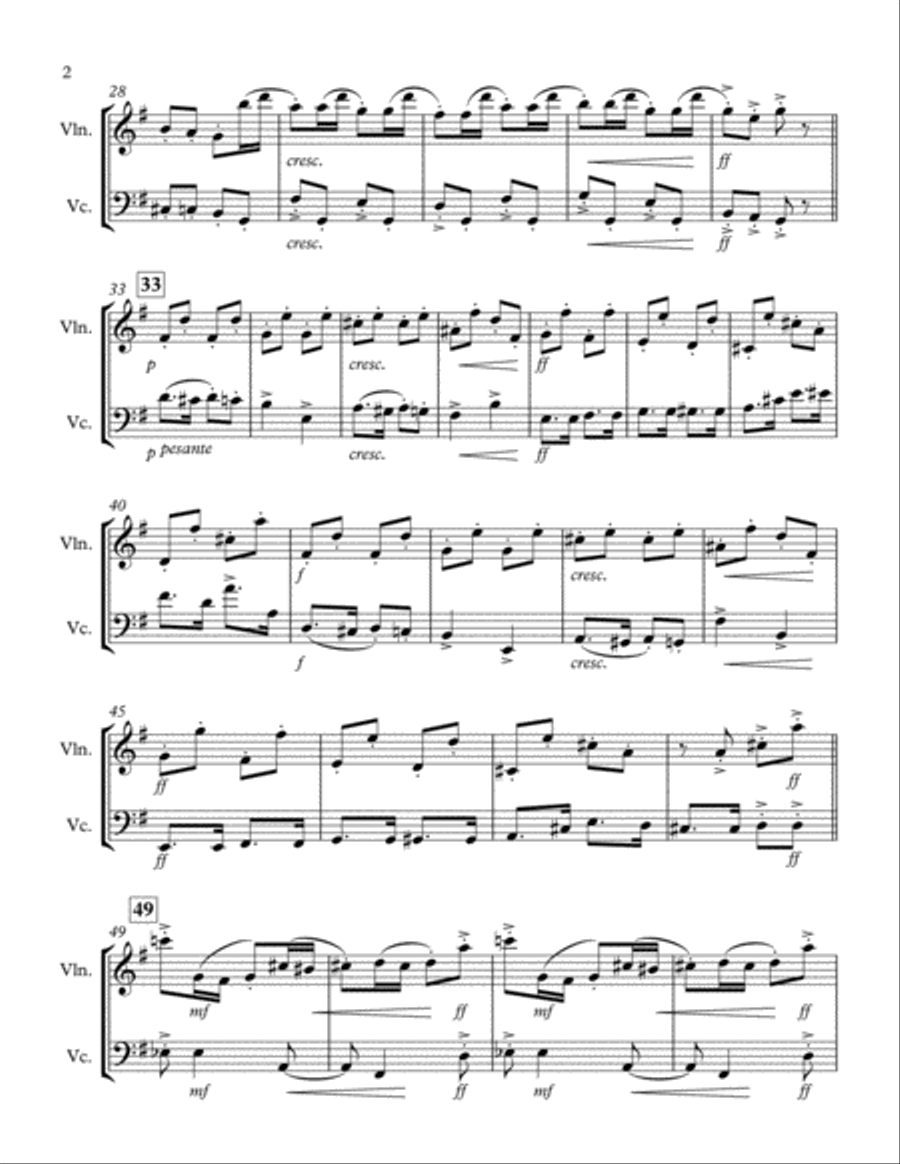 The Nutcracker Suite: Russian Dance - Violin and Cello Duet String Duet scores gallery preview page 2