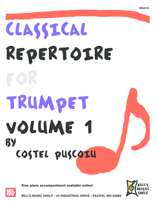 Book cover for Classical Repertoire for Trumpet, Volume 1