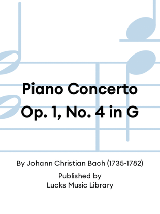 Piano Concerto Op. 1, No. 4 in G
