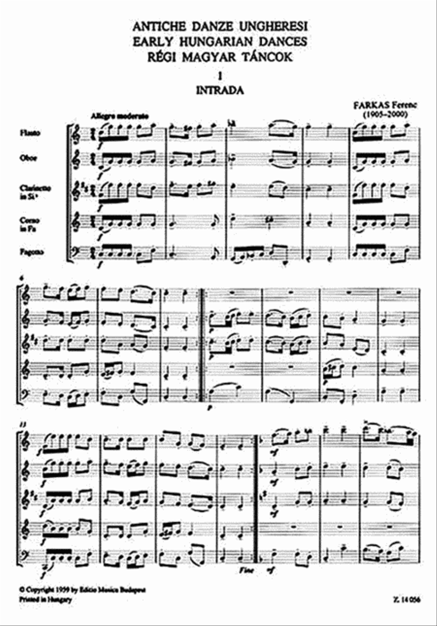 Early Hungarian Dances Woodwind Quintet scores gallery preview page 2