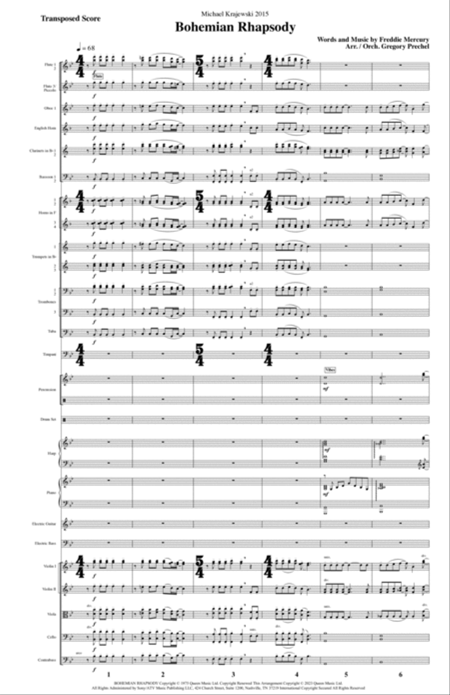 Bohemian Rhapsody Bohemian Rhapsody Full Orchestra scores gallery preview page 2