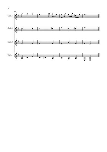 La Folia Variations for Guitar Quartet - Score Only