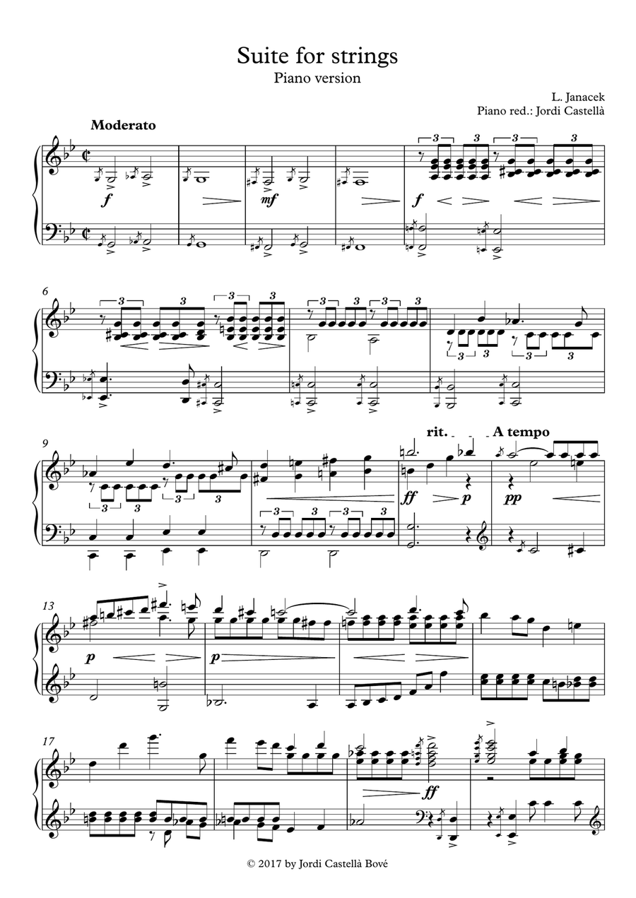 Suite for String Orchestra – Piano Solo Version String Orchestra scores gallery preview page 1