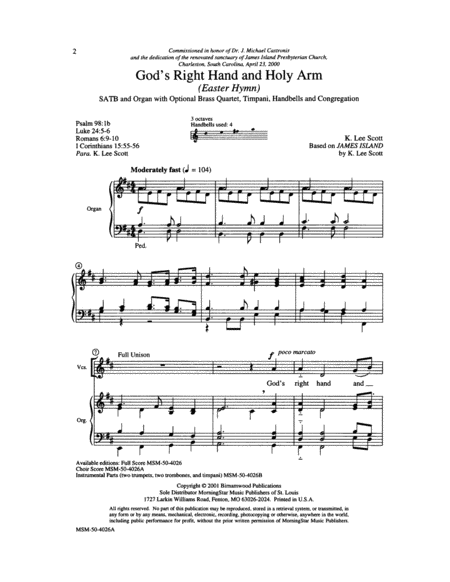 God's Right Hand and Holy Arm (Full Score) image number null