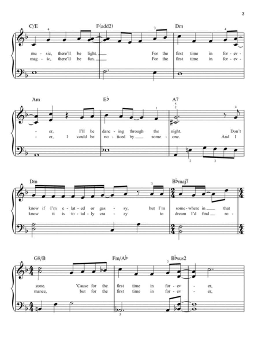 For The First Time In Forever (from Frozen) Easy Piano scores gallery preview page 3