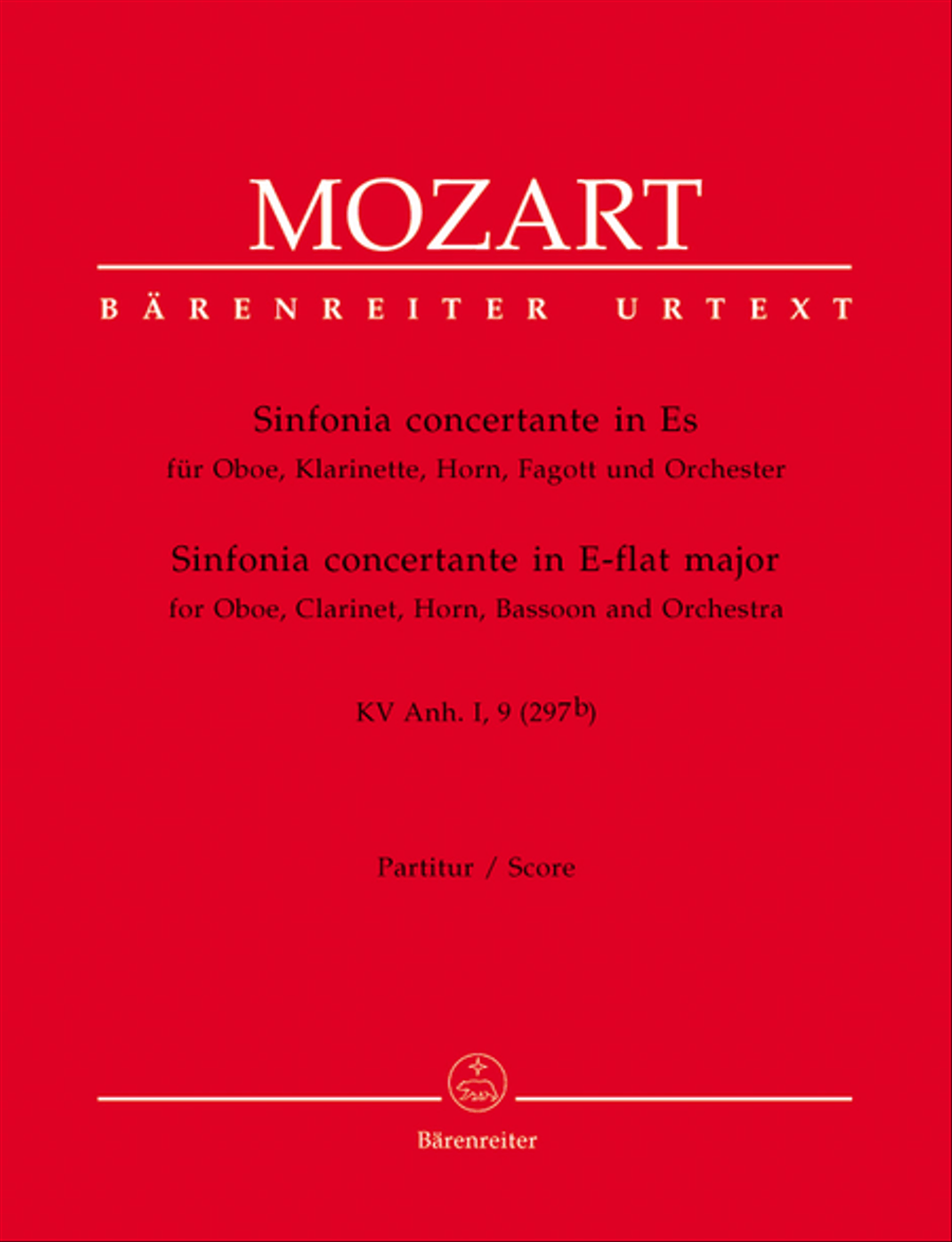 Sinfonia concertante for Oboe, Clarinet, Horn, Bassoon and Orchestra E flat major, KV Anh. I,9 (297b) Orchestra scores gallery preview page 1