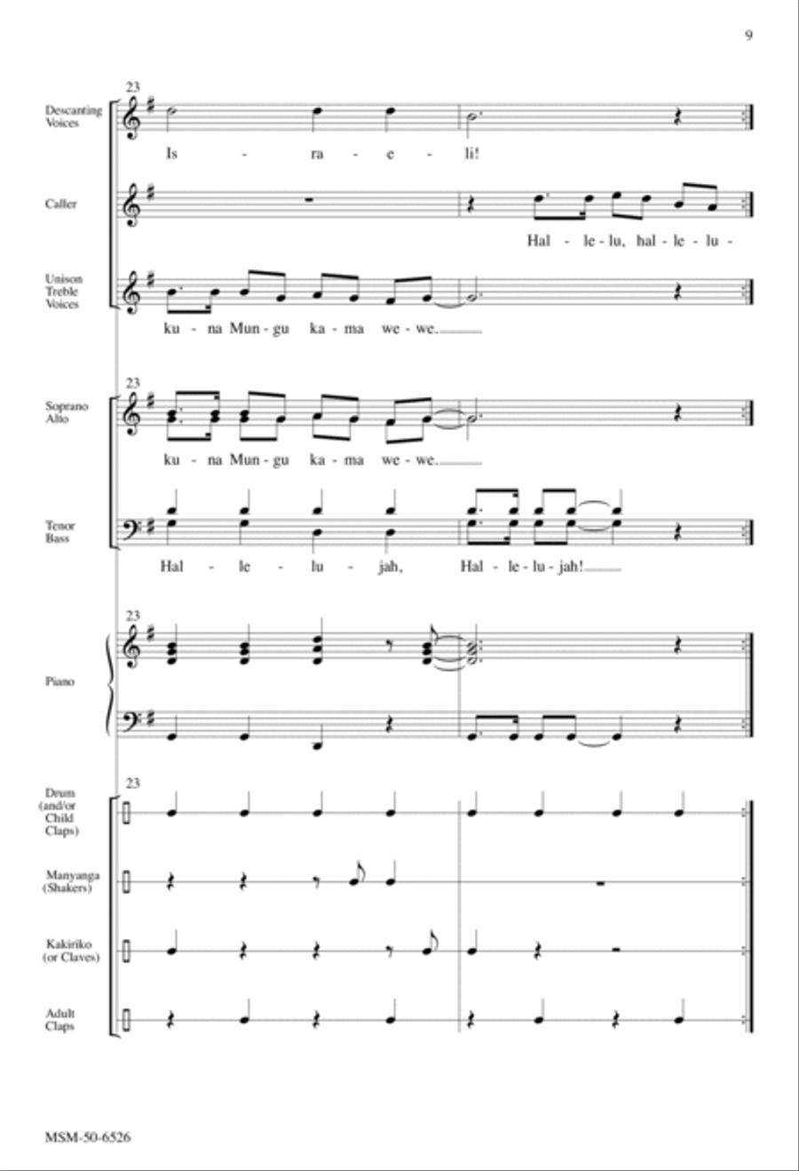 Hallelujah, Mungu wa Israeli 4-Part scores gallery preview page 7