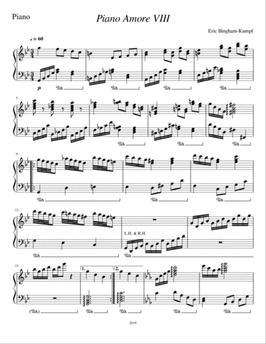 Piano Amore VIII Piano Amore VIII Piano Solo scores gallery preview page 1