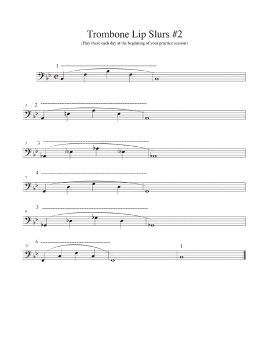 Trombone Lip Slurs Trombone Solo scores gallery preview page 2