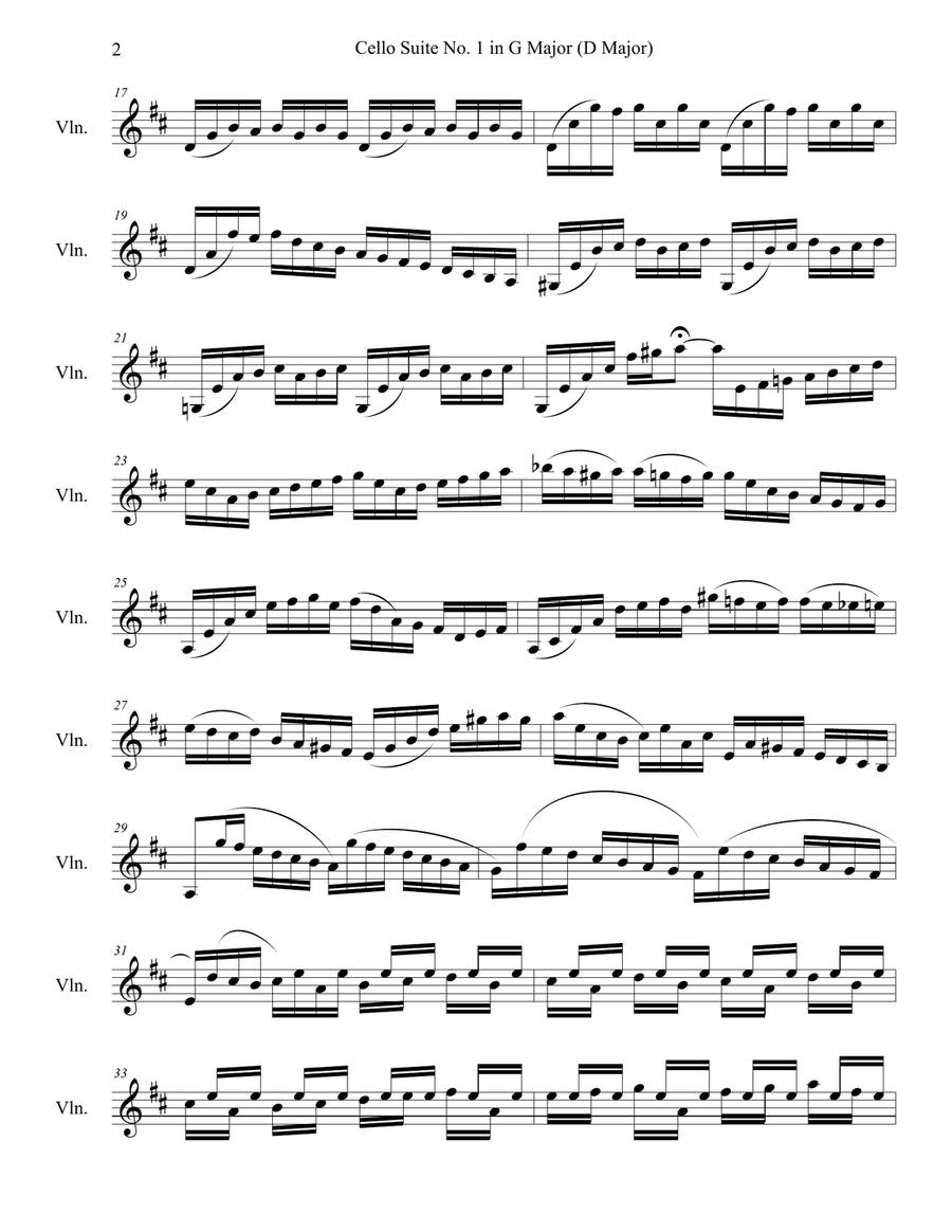 Cello Suite No. 1, Preludio Cello scores gallery preview page 2