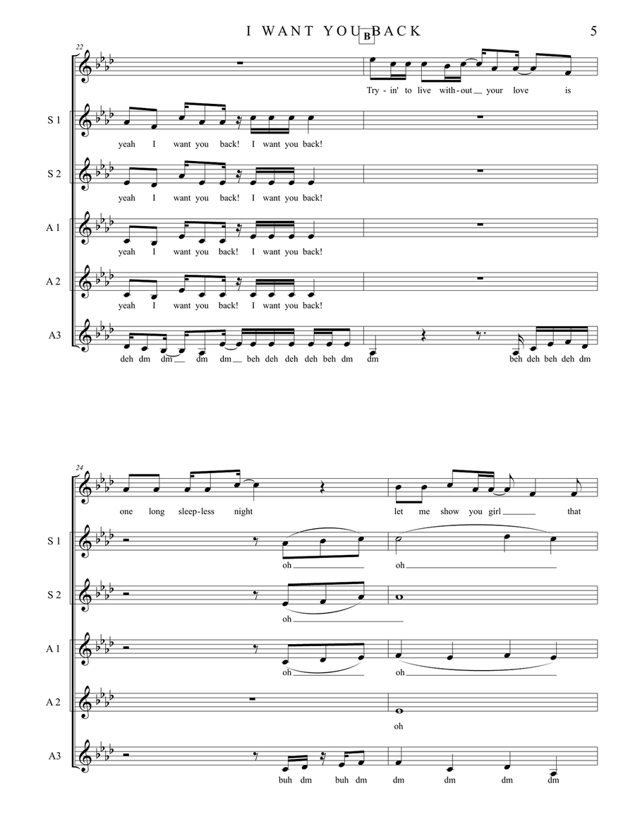 I Want You Back SSAA scores gallery preview page 5