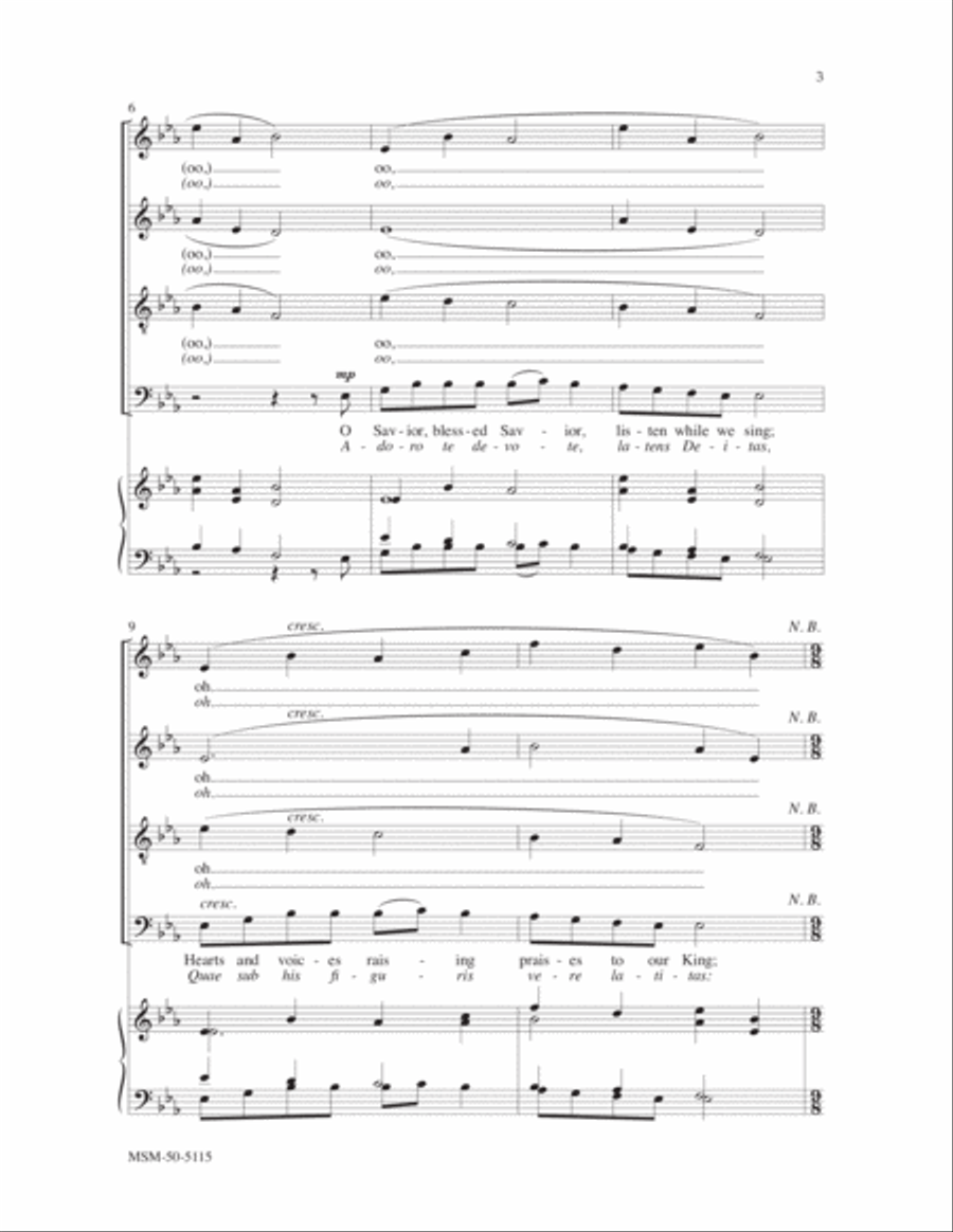 O Savior, Blessed Savior (Adoro te devote) 4-Part scores gallery preview page 3