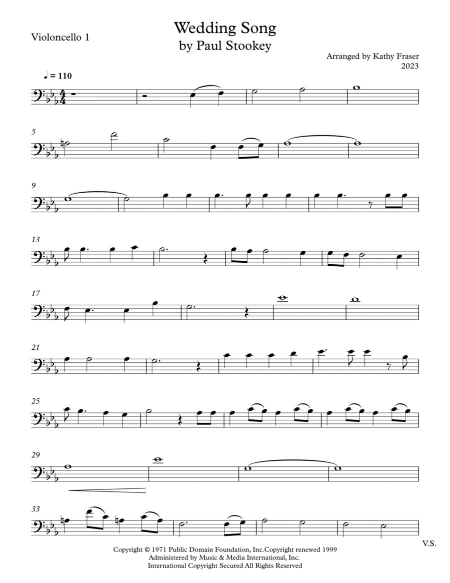Wedding Song (there Is Love) String Duet scores gallery preview page 1