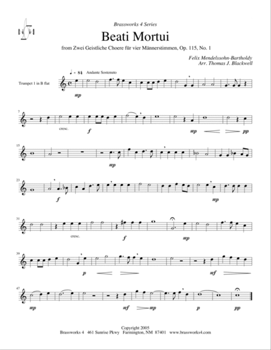 Beati Mortui, Op. 115, No. 1