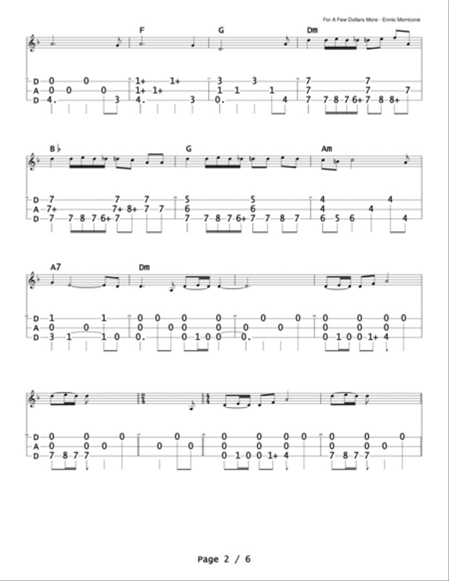 For A Few Dollars More Dulcimer scores gallery preview page 2