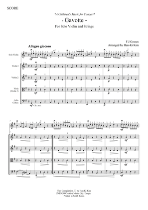Gossec's Gavotte (For Solo Violin and Strings)