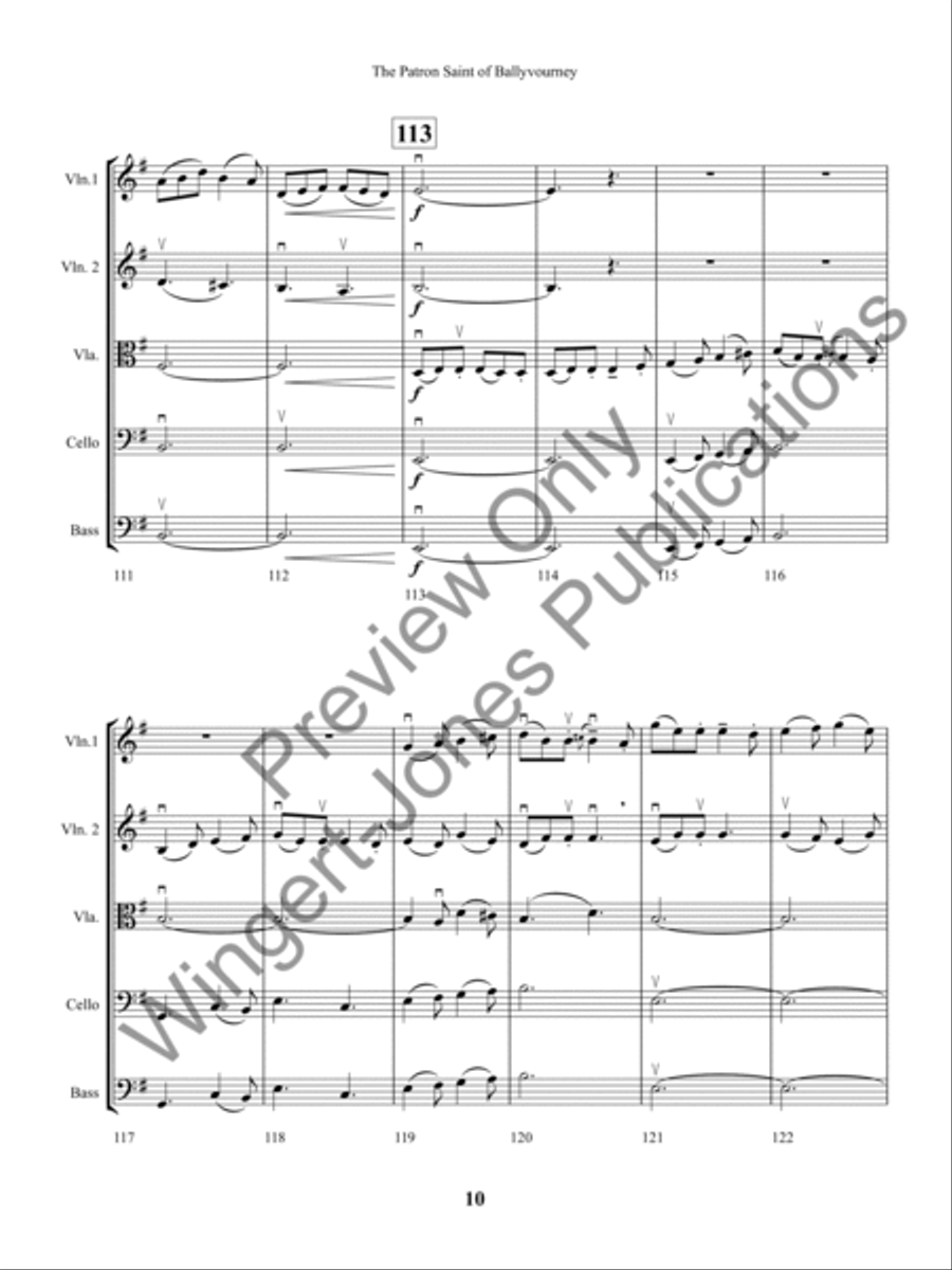 The Patron Saint of Ballyvourney (Score) String Orchestra scores gallery preview page 13
