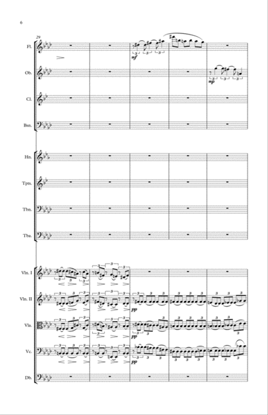 An Orchestration of the Second Movement of Brahms' C minor String Quartet String Quartet scores gallery preview page 6