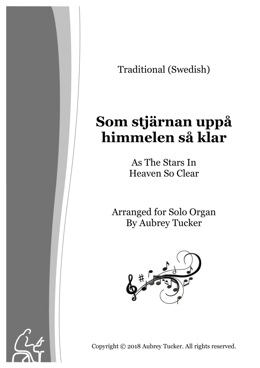 Organ: Som stjärnan uppå himmelen så klar (As The Stars In Heaven So Clear) - Traditional Swedish Organ Solo scores gallery preview page 1