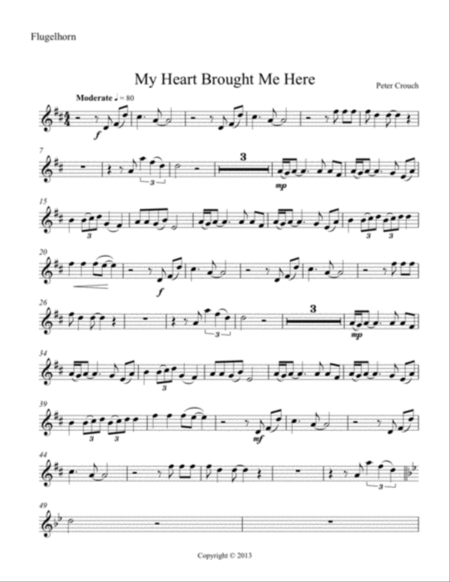 My Heart Brought Me Here Trumpet Solo scores gallery preview page 1