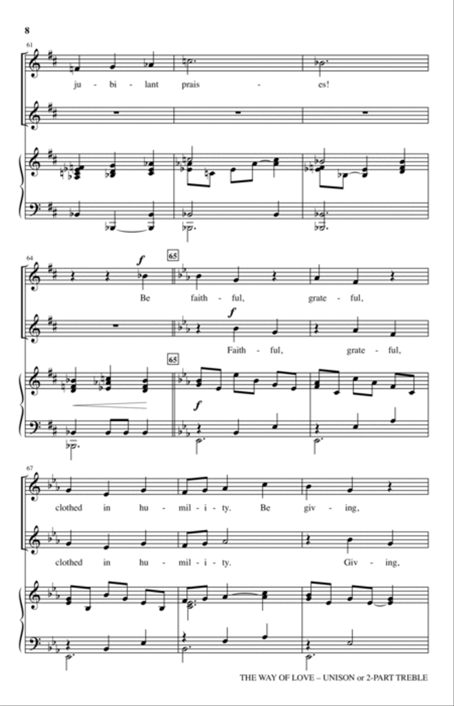 The Way Of Love The Way Of Love Unison Choir scores gallery preview page 7