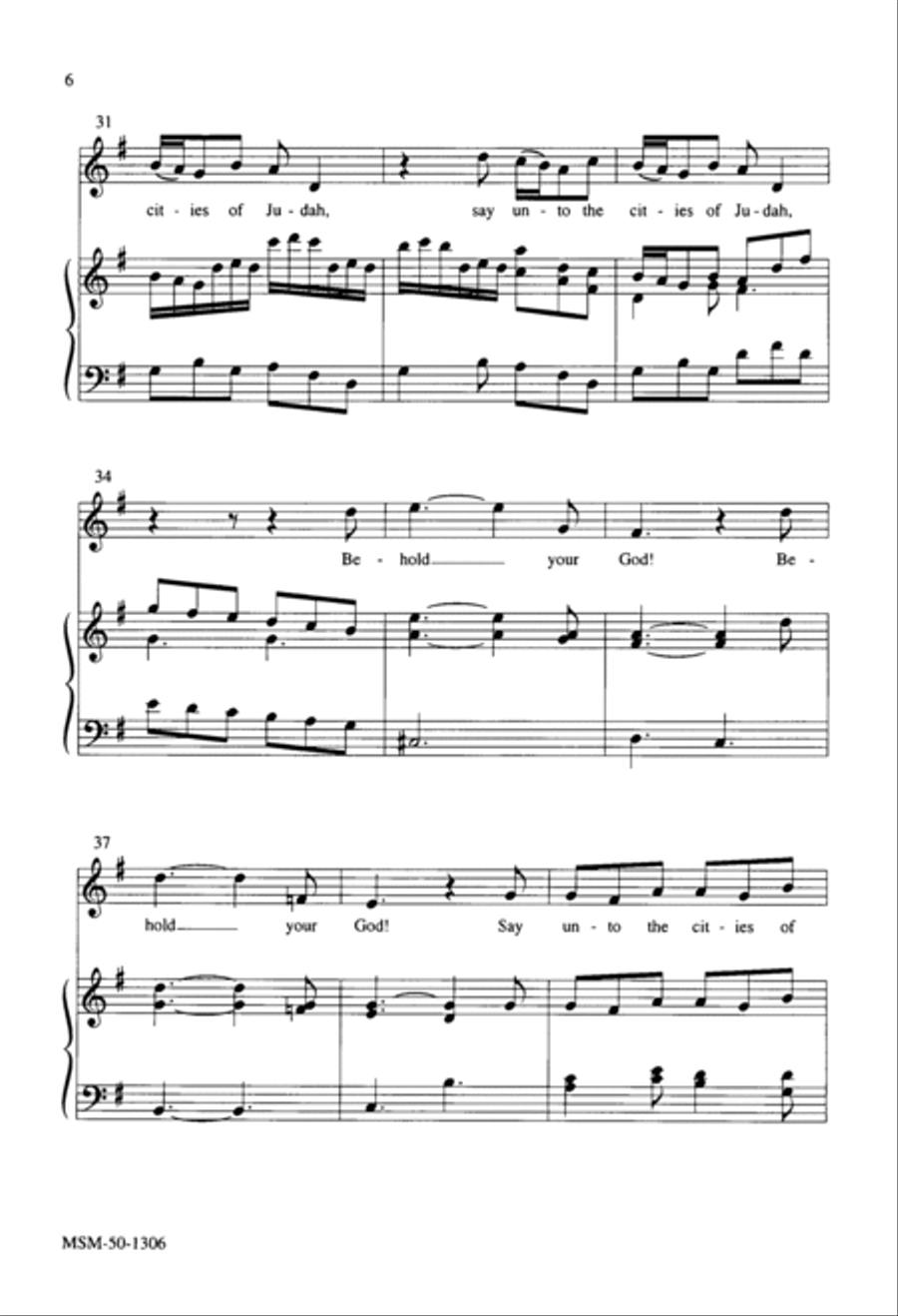 O Thou that Tellest Good Tidings Unison Choir scores gallery preview page 6